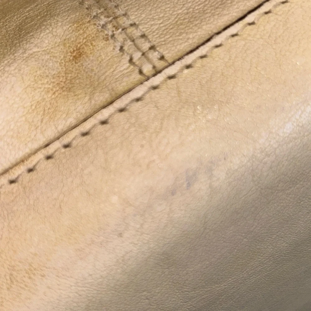 Coach Ashley cream/brown leather satchel